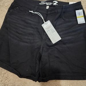 Seven Black Jean Shorts